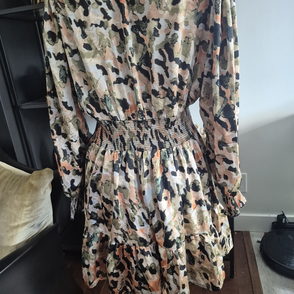 Entro Multicolor Camouflage Long Sleeve Dress - Picture 5 of 11